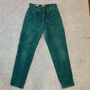 Vintage Express Tapered Fit Jeans Womens Size 9/10 Green Mom Jeans Made In USA